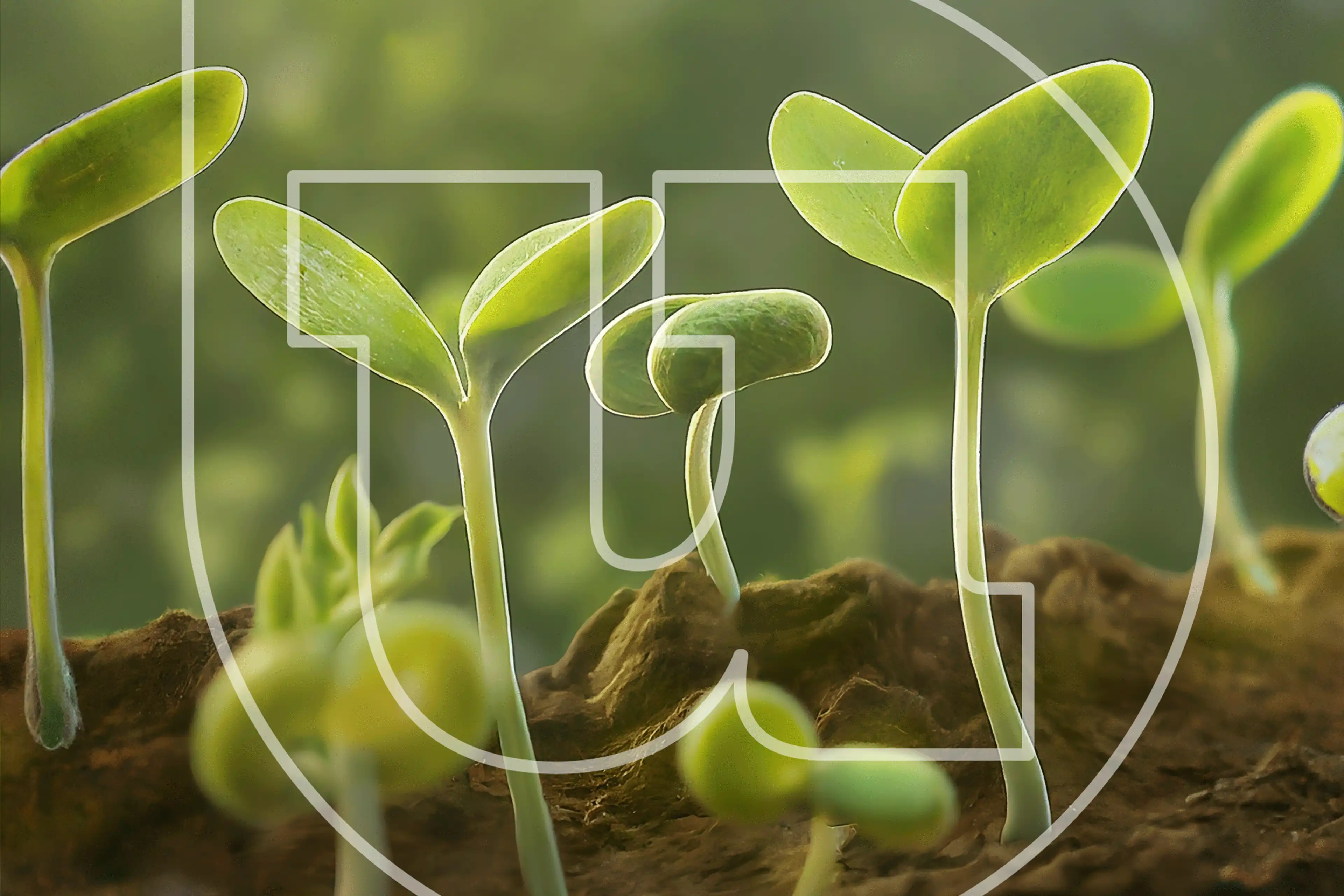 An image of sprouting plants overlayed with the UW Credit Union Logo. 
