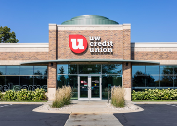 The exterior of UWCU's Junction Road branch in Madison.