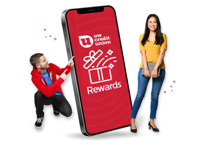 Young people reviewing their Rewards Checking benefits