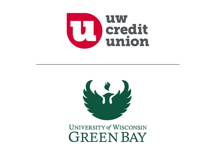 UWCU x UW -Green Bay Logos